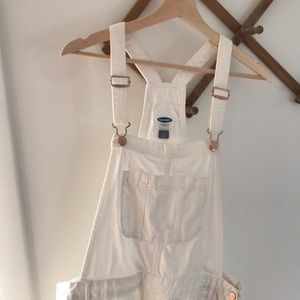 White old navy overalls